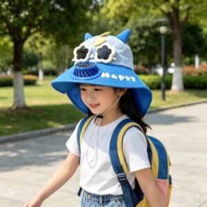 Children's Sun Protection Hat, Summer Thin Style, Uv Protection, Large Brim, Shawl Hat, Unisex Baby Visor Hat with Sunglasses